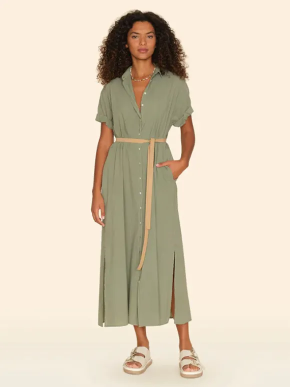 Linnet Dress in Green Army