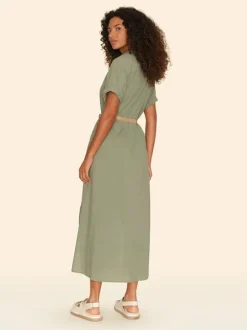 Linnet Dress in Green Army