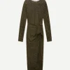 Lisy Dress in Dark Kahki/Lime