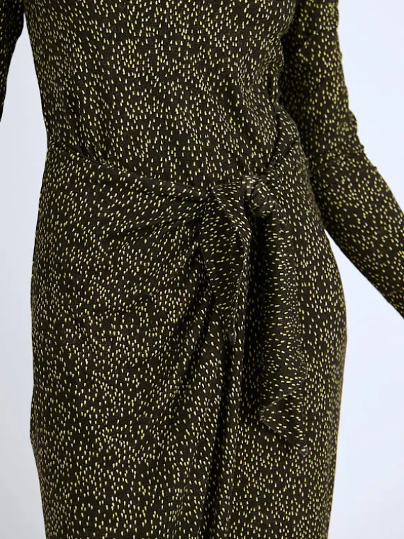 Lisy Dress in Dark Kahki/Lime