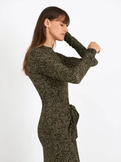 Lisy Dress in Dark Kahki/Lime