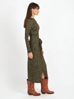 Lisy Dress in Dark Kahki/Lime