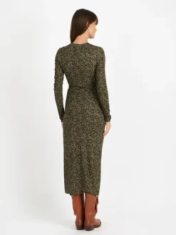 Lisy Dress in Dark Kahki/Lime
