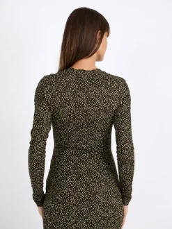 Lisy Dress in Dark Kahki/Lime