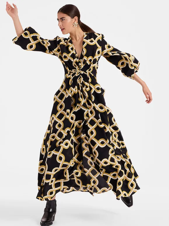 Long Camerino Dress in Tackle