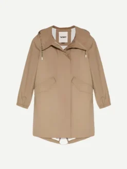 Long Fishtail Waterproof Parka in Mid Khaki