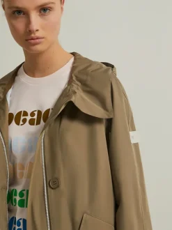 Long Fishtail Waterproof Parka in Mid Khaki