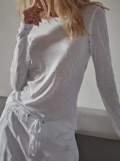 Long Sleeve Slub Tee in White