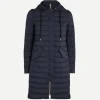 Longline Puffer Jacket in Blu