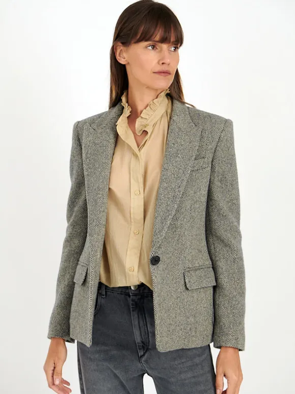 Louison Jacket in Black/Ecru