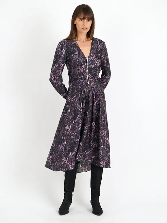 Magaly Dress in Dark Plum