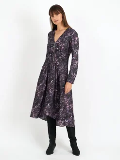 Magaly Dress in Dark Plum