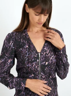 Magaly Dress in Dark Plum