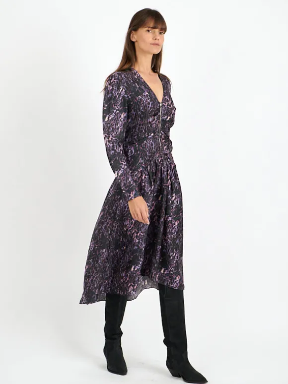 Magaly Dress in Dark Plum