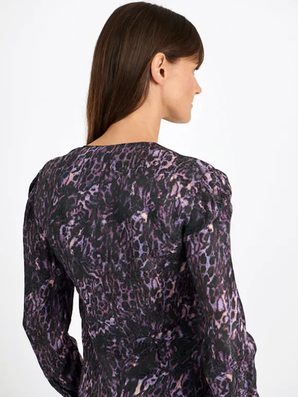 Magaly Dress in Dark Plum
