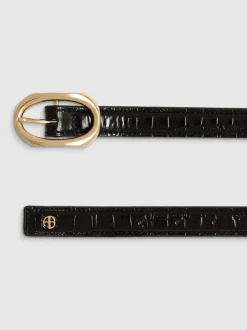 Mara Belt in Black Embossed