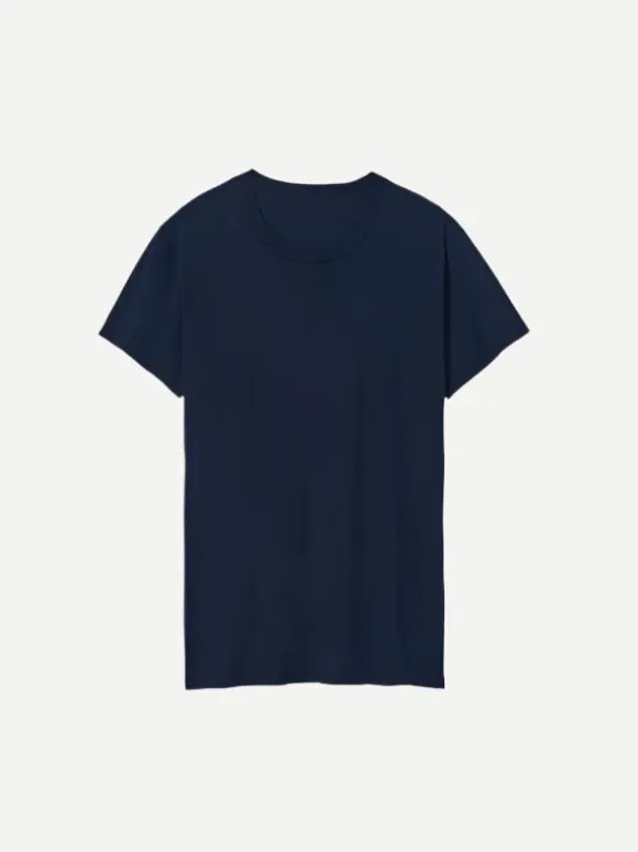 Mariela Crewneck Tee in Dark Navy