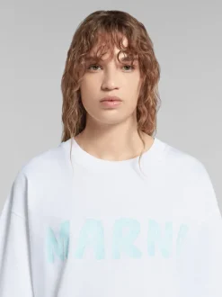 Marni Logo Printed Tee in White