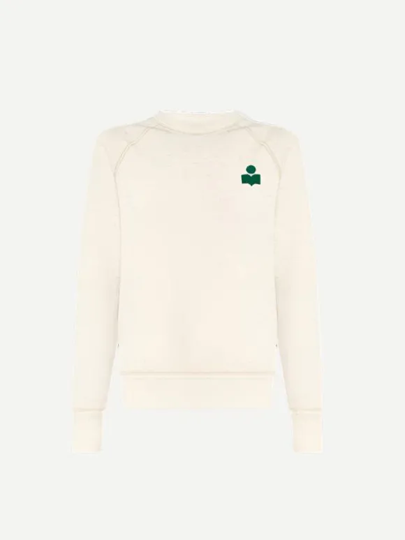 Milla Sweat Shirt in Ecru/Emerald