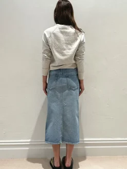 Milla Sweat Shirt in Ecru/Emerald