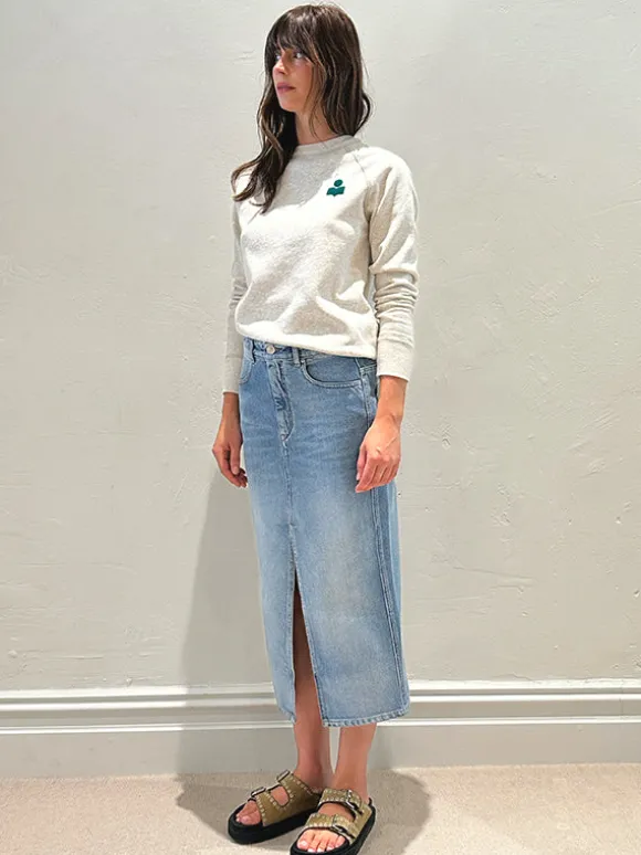 Milla Sweat Shirt in Ecru/Emerald
