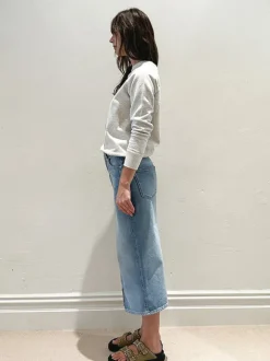 Milla Sweat Shirt in Ecru/Emerald