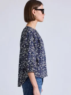 Mitte Top in Mira Floral Navy