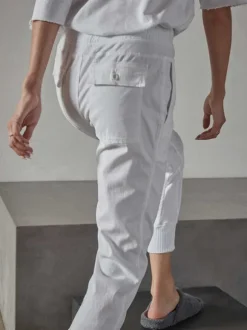 Mixed Media Pant in White