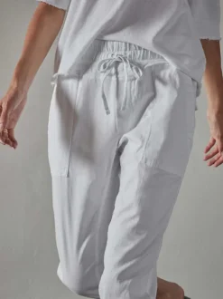 Mixed Media Pant in White