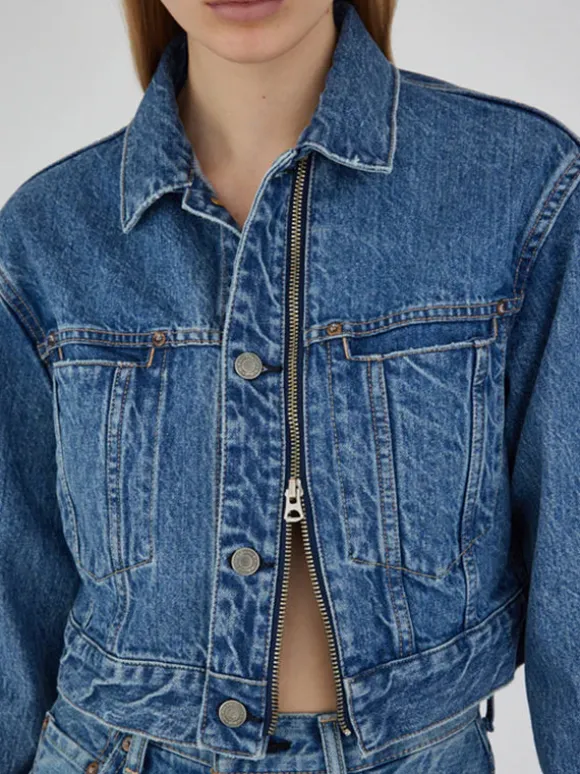 MV Bayview Denim Zip Cropped Jacket