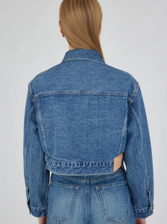 MV Bayview Denim Zip Cropped Jacket