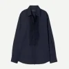 Nathael Ruffle Shirt in Midnight