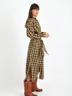 Nesly Dress in Black/Ochre