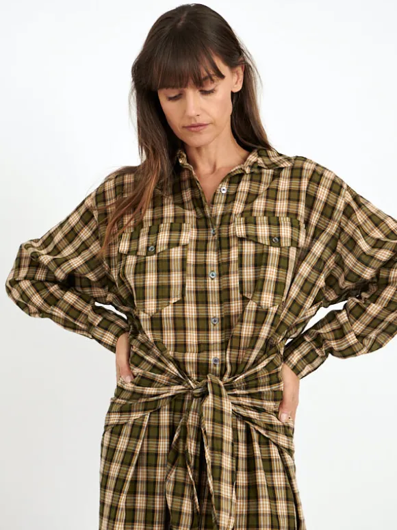 Nesly Dress in Black/Ochre