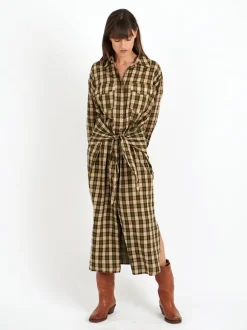 Nesly Dress in Black/Ochre