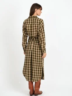 Nesly Dress in Black/Ochre