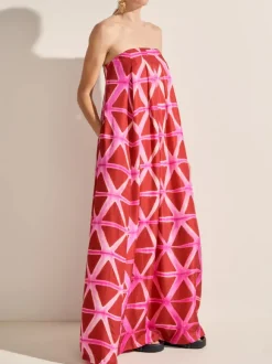 Niobe Dress in Pink and Red