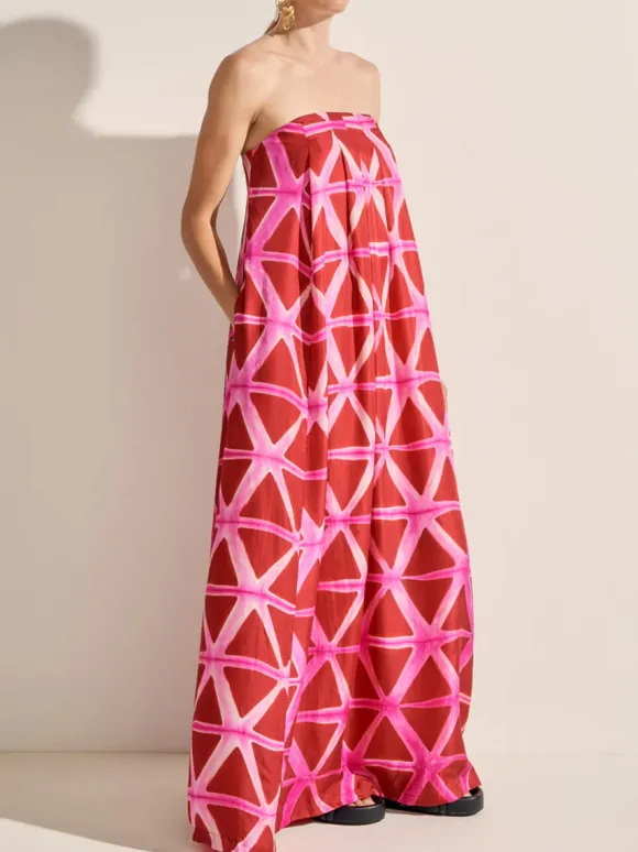 Niobe Dress in Pink and Red