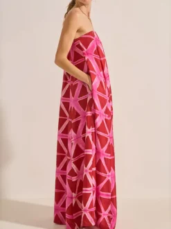 Niobe Dress in Pink and Red