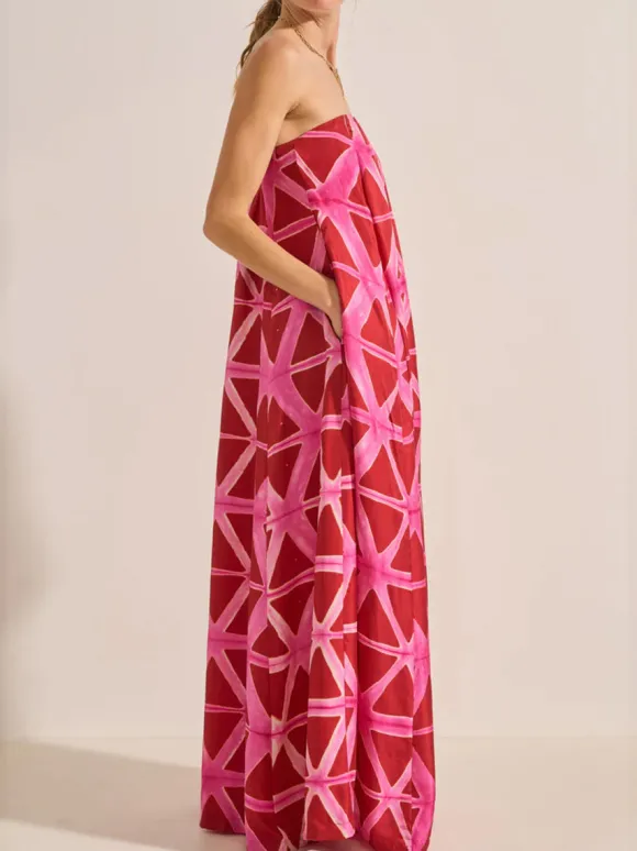 Niobe Dress in Pink and Red