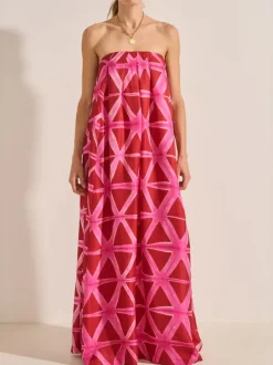 Niobe Dress in Pink and Red
