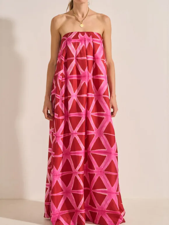 Niobe Dress in Pink and Red