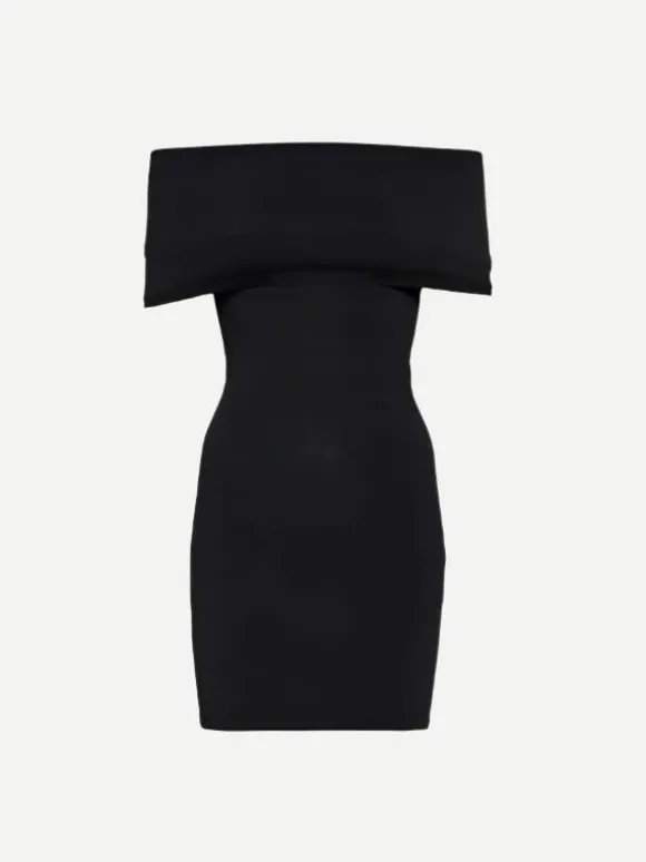 Off Shoulder Mini Dress in Black