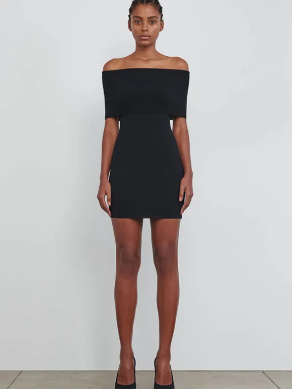 Off Shoulder Mini Dress in Black