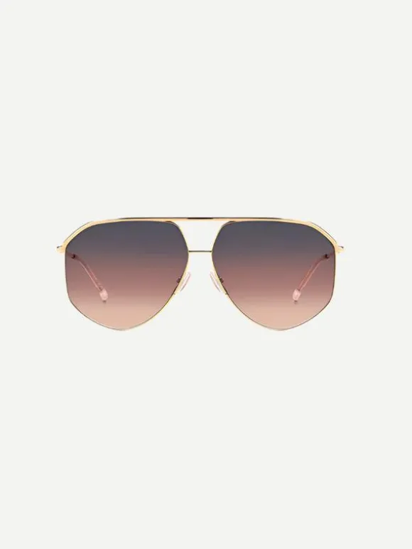 Oversized Aviator Sunglasses in Rose Gold