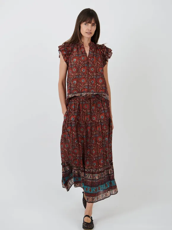 Paige Skirt in Pomegranate