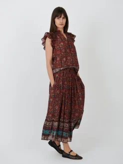 Paige Skirt in Pomegranate
