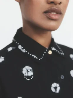 Pistis Shirtdress in Black/White