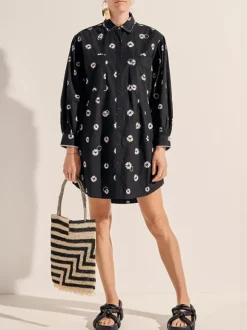 Pistis Shirtdress in Black/White