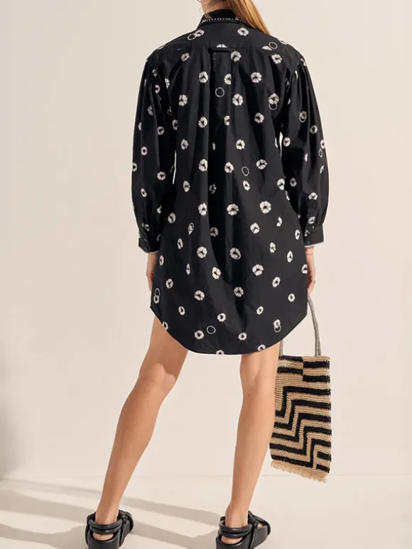 Pistis Shirtdress in Black/White